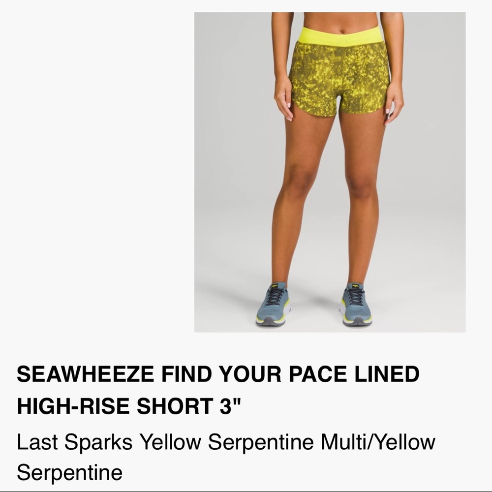 Seawheeze 2021 Find Your Pace Lined High-Rise Short, 3”, size 6